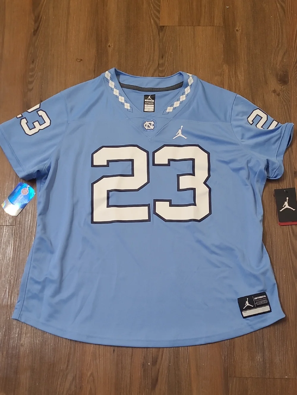 Jordan Light Blue #23 Men's Short Sleeve Football Jersey